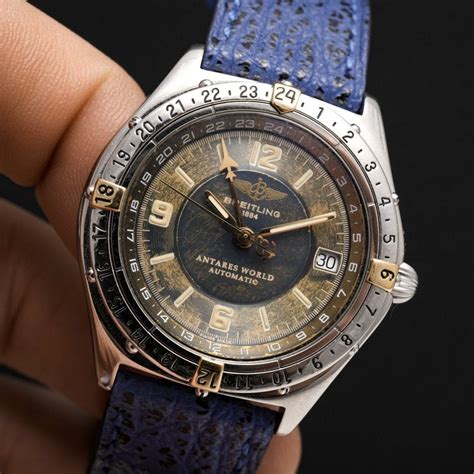 breitling antares world 18kt automatic watch|More.